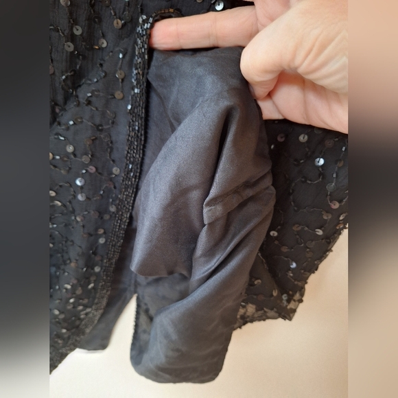 Vintage Stenay 100% Silk Sequin Beaded Knee-length Dress Womens Size 4 - Picture 4 of 7